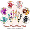 12 Pieces Vintage Flower Hair Pins Women Barrette Bobby Pins Decorative Metal Gold Tone Hairpins Colorful Floral Design Hair Clips French Rhinestone Hair Decorative Accessories for Women Girls