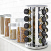 Kamenstein 20 Jar Revolving Countertop Spice Rack with Spices Included, FREE Spice Refills for 5 Years, Polished Stainless Steel with Black Caps, 30020