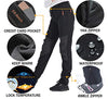 Postropaky Womens Outdoor Snow Ski Pants Waterproof Hiking Insulated Softshell Pants Snowboard Zipper Bottom Leg(Black0R)