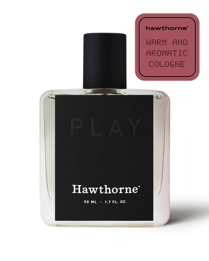 Hawthorne Warm and Aromatic Play Cologne. Winner of GQ's 2022 Best New Fragrance. A Modern Men's Woody Scent. Lavender, Bergamot, Tonka, and Cedar Notes. 1.7 Fl Oz.