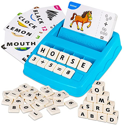 Educational and Learning Toys for Boys Girls 4-8, Spelling Puzzle& Reading Educational Toys Flash Cards Number & Color Recognition Preschool Learning Sight Words Toys Educational Toys for Kids 5-7