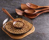 Kitchen Utensils Set, NAYAHOSE Wooden spoons for Cooking Non-stick Pan Kitchen Tool Wooden Cooking Spoons and Wooden utensil storage wooden barrel