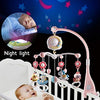 BOBXIN Baby Musical Crib Mobile with Projector and Night Light,150 Music,Timing Function,Take Along Mobile Music Box and Rattle,Gift for Toddles(with Bibs)