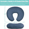 Minky Nursing Pillow Cover, Nursing Pillow Case Plush Breastfeeding Pillow Slipcover Fits Nursing Pillow, Ultra Soft Snug for Infant & Baby Boy Girl, Machine Washable & Breathable, 2 Pack-Grey & Navy