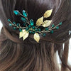 BERYUAN Gold Hair Accessories Green Hair Accessories Emerald Hair Accessories Emerald Green Hair Accessories Decorative Hair Combs Bridal Hair Comb Wedding headpiece for Bride