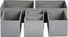 Amazon Basics Cloth Drawer Storage Organizer Boxes, Set of 6, Gray