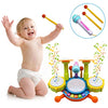 Drum Set for Kids with 2 Drum Sticks and Microphone, Musical Toys Gift for Toddlers