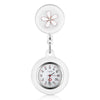 Hemobllo Retractable Nurse Watch Portable Pocket Watch Clip On Watch Cute Leaves Watch with Second Hand for Doctor White