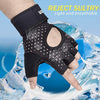 ihuan Breathable Weight Lifting Gloves: Fingerless Workout Gym Gloves Wrist Support Palm Protection Extra Grip for Fitness Rowing Pull-ups