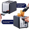 Toaster 2 Slice, CUSIMAX Stainless Steel Toaster with Large LED Display, Bread Toaster 1.5'' Extra-wide Slots with 6 Browning Settings, Cancel/Bagel/Defrost Function, Removable Crumb Tray, Black