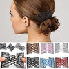 Aethland 6 Pieces Magic Hair Comb Elastic Beaded Hair Clips Women Stretchy Bride Double Slides Hairpins Combs for Women Ladies Girls DIY Hair Styling Accessories