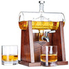 Jillmo Decanter, 1250ml Whiskey Decanter Set with 2 Whiskey Glasses, Great Bourbon Whiskey Gifts for Men