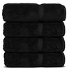 Chakir Turkish Linens 100% Cotton Premium Turkish Towels for Bathroom | 27'' x 54'' (4-Piece Bath Towels - Black)