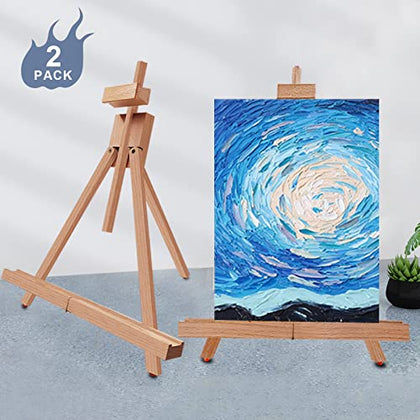 Miratuso Art Easel (2 Pack) A-Frame Painting Easel, Wood Display Stand Holding Canvas Up to 21