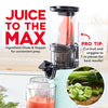 DASH Deluxe Compact Masticating Slow Juicer, Easy to Clean Cold Press Juicer with Brush, Pulp Measuring Cup, Frozen Attachment and Juice Recipe Guide - Aqua