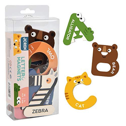 JCREN Jumbo Magnetic Letters Animals Alphabet Toys,Fridge Magnets Stick Large ABC Alphabet Uppercase Toy Set Preschool Learning Spelling Refrigerator Gift for 3 4 5 Year Old Toddler Kids Boys Girls