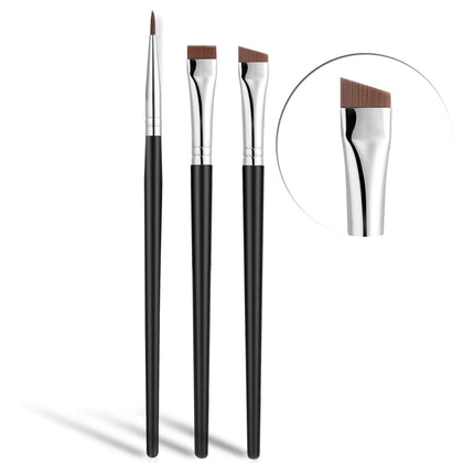 Fine Angled Eyeliner Brush, JASSINS Ultra thin Precision Makeup Brushes Set, Point Eyeliner, Synthetic Bristles Eye Makeup Tool (3 Pcs)