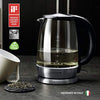 Vianté Glass Electric Tea Kettle. Fast Water Boiler. BPA-FREE Stainless Steel & Borosilicate Glass. Designed in Italy. 8 Cups Capacity. 1.7 Liters by Vianté