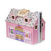 Melissa & Doug Fold and Go Wooden Dollhouse With 2 Dolls and Wooden Furniture,Multi,One Size