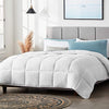 LUCID All-Season Microfiber Comforter - Down Alternative - Hypoallergenic - Box Stitched - 8 Duvet Loops - 300 GSM, White, Twin