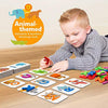 Coogam Numbers and Alphabets Flash Cards Set - ABC Wooden Letters and Numbers Animal Pattern Board Matching Puzzle Game Montessori Educational Learning Toys Gift for Preschool Kids Age 3 4 5 Years