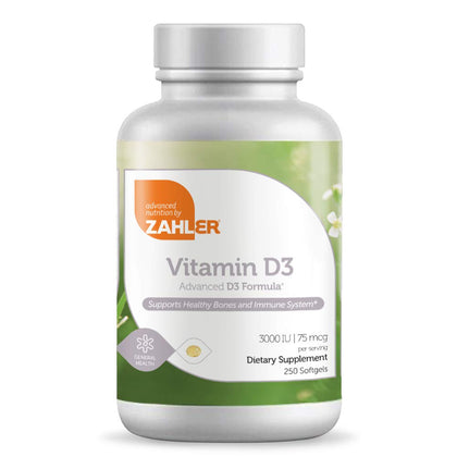 Zahler Vitamin D3 3000IU, Vitamin D3 Supplement 3,000 IU, Certified Kosher (250 Softgels)