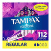 Tampax Radiant Plastic Tampons, Regular Absorbency, Unscented, 28 Count (Pack of 4) (112 Count Total) (Packaging May Vary)