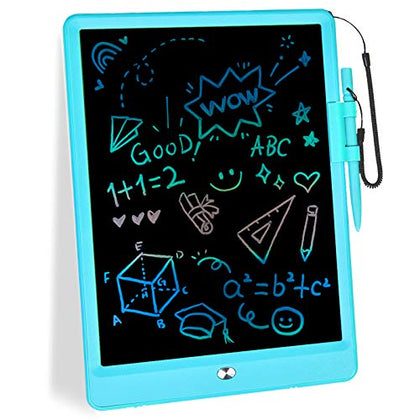 LCD Writing Tablet Doodle Board - 10 Inch Colorful Drawing Board Drawing Tablet,Erasable Reusable Electronic Drawing Pads,Educational Toys Gift for 3 4 5 6 7 8 Years Old Kids Toddler (Blue)