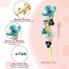 12 Pieces Vintage Flower Hair Pins Women Barrette Bobby Pins Decorative Metal Gold Tone Hairpins Colorful Floral Design Hair Clips French Rhinestone Hair Decorative Accessories for Women Girls