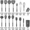 Silicone Cooking Utensils Set,Kitchen Utensils 26 Pcs Set,Non-stick Heat Resistant Silicone,Cookware with Stainless Steel Handle