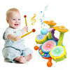 Drum Set for Kids with 2 Drum Sticks and Microphone, Musical Toys Gift for Toddlers