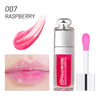 Hydrating Lip Glow Oil, Lip Oil Gloss Transparent Toot Tinted Nourishing Long Lasting Repairing Lightening Lip Lines (RASPBERRY) 0.2 OZ