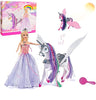 MEGAFUN Color Change Unicorn Toys & Princess Doll with Rainbow Braided Hair, Removable Saddle&Wings, Princess Toy Unicorn Gifts for Girls