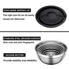 AIKKIL Mixing Bowls with Airtight Lids, 20 piece Stainless Steel Metal Nesting Bowls, Non-Slip Silicone Bottom, Size 7, 3.5, 2.5, 2.0,1.5, 1,0.67QT Great for Mixing, Baking, Serving (Black)