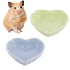 2 Pcs Hamster Ceramic Food Bowl Anti-Turning Food & Water Dish for Hamster Gerbil Hedgehog Rat Rodent (Green and Purple)