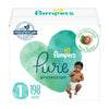 Pampers Pure Protection Diapers - Size 1, 198 Count, Hypoallergenic Premium Disposable Baby Diapers