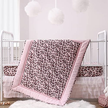 The Peanutshell Crib Bedding Sets for Girls, Leopard Love (Leopard Love 3 Piece)