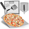 Checkered Chef Pizza Peel - Large Stainless Steel Metal Pizza Paddle with Folding Handle, Outdoor Pizza Oven Accessories - 9.5 x 13 Inch