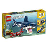 LEGO Creator 3 in 1 Deep Sea Creatures, Transforms from Shark and Crab to Squid to Angler Fish, Sea Animal Toys, Gifts for 7 Plus Year Old Girls and Boys, 31088