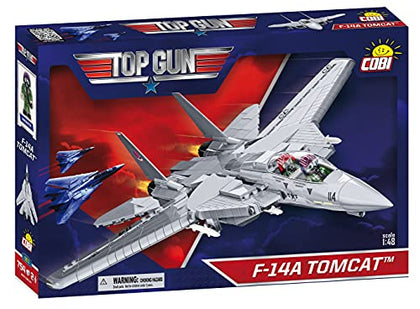 COBI Top Gun F-14A Tomcat Fighter Plane - 1:48 Scale 754 Piece Building Set with Maverick and Goose Figures