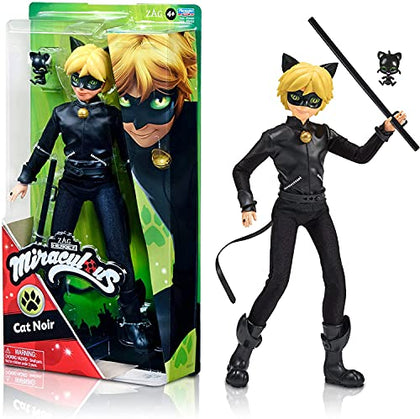 Miraculous Ladybug and Cat Noir Toys Cat Noir Fashion Doll | Articulated 26cm Cat Noir Doll with Accessories Kwami | Adrien Superhero Cat Noir Figurine | Bandai Dolls Range