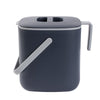 BLUE GINKGO Kitchen Compost Bin - Easy Clean Food Waste Bin for Kitchen with Handles | Countertop Compost Bin Kitchen Food Scrap Pail Bucket | Made in Korea (0.69 gal / 2.6L) - Grey