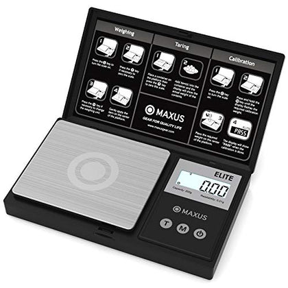 MAXUS Precision Pocket Scale 200g x 0.01g, Digital Gram Scale Small Food/Jewelry Scale Ounces/Grains Scale with Backlit LCD, Great for Travel