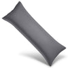 WishSmile Body Bamboo Cooling Pillowcases Long Pillow Cases Breathable Cool Silky Soft Moisture Wicking for Hot Sleepers,Hair and Skin Friendly,Dark Grey,1 Pack,20x54 inches