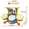 Drum Set for Kids with 2 Drum Sticks and Microphone, Musical Toys Gift for Toddlers