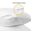 Precoco Pillow Cases Queen Size-100% Cotton Pillowcase Covers with Zipper Hidden, Breathable & Ultra Soft/Pillow Covers for Easy Care, 2 Pack/White