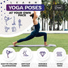 Instructional Yoga Mat with Poses Printed On It & Carrying Strap - 75 Illustrated Yoga Poses & 75 Stretches - Cute Yoga Mat For Women and Men - Non-Slip, 1/4