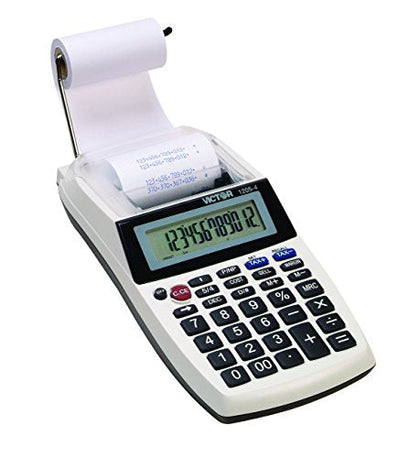 Victor 1205-4 12 Digit Portable Palm/Desktop Commercial Printing Calculator, 1.8