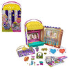 Polly Pocket Un-Box-It Playset, Popcorn Shaped Box Opens to a Movie Theater Adventure, 20 Accessories Including 2 Micro Dolls & 3 Tiny Takeaways, Great All-Occasion Gift for Ages 4 Years Old & Up