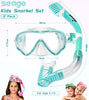 2 Pack Kids Snorkel Set Dry Top Snorkel Mask Snorkeling Gear for Kids Boys Girls Youth, No Leak Comfy MouthPiece Anti-Fog 180° Panoramic View Scuba Diving Swim Pool Equipment Snorkel Kit with Mesh Bag